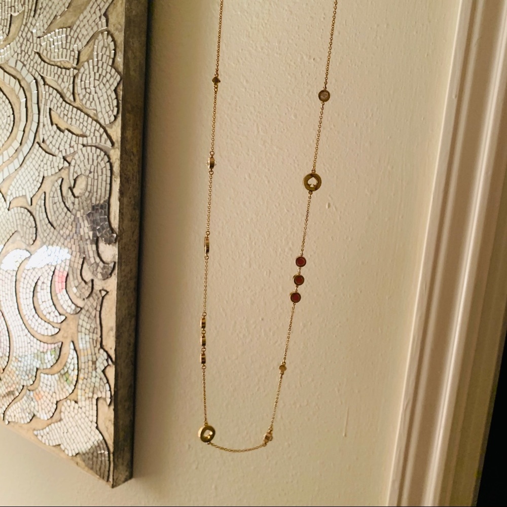 Kate Spade rose gold logo necklace